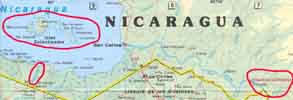 Map showing Nicaragua