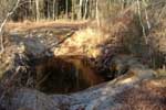 Sink hole at SW corner of reservoir - 12/25/99